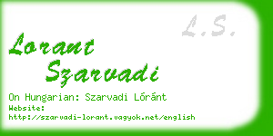 lorant szarvadi business card